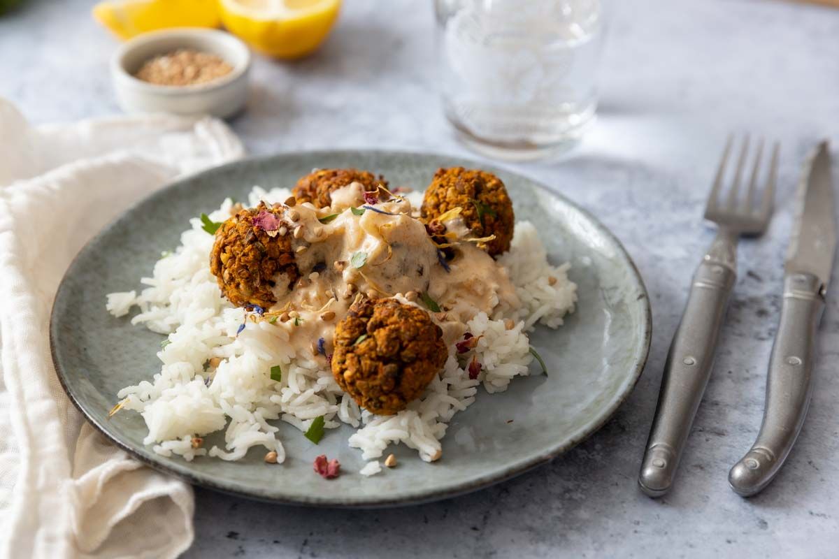 Boulettes de lentilles sauce coco