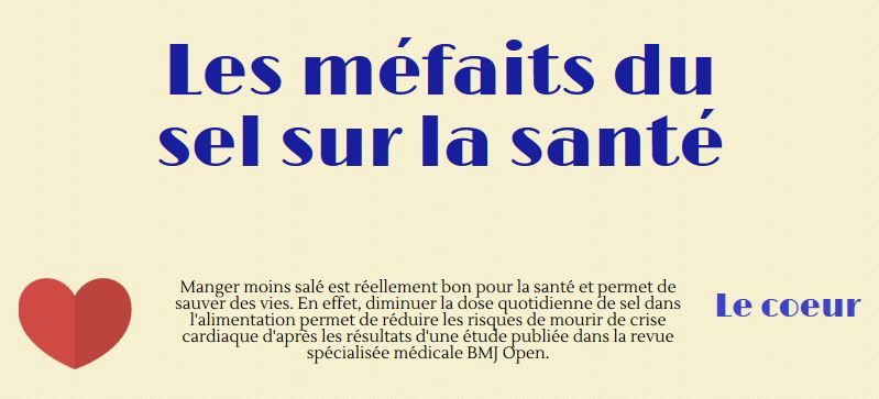 L'impact du sel sur notre santé : une infographie révélatrice