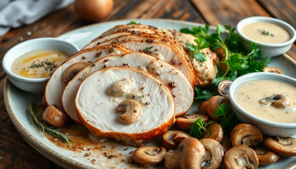 Un rôti de dinde inoubliable : la recette simple aux champignons