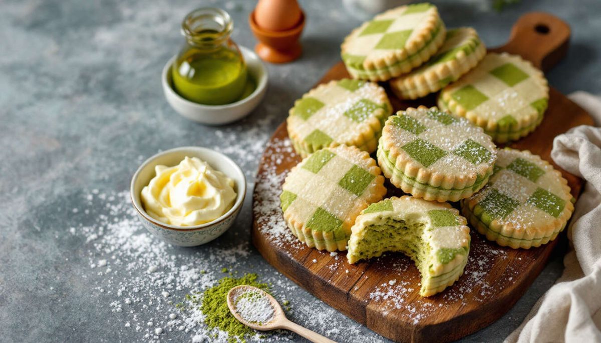 Des biscuits damier au matcha et vanille pour éblouir vos fêtes