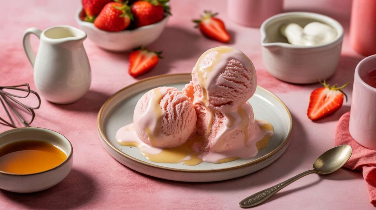 Une délicieuse glace à la fraise maison en un clin d'œil