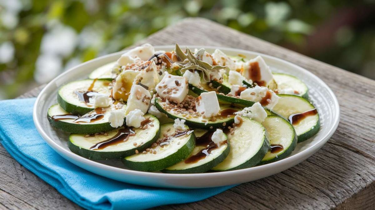 Découvrez la salade de courgettes à la feta, une explosion de fraîcheur estivale