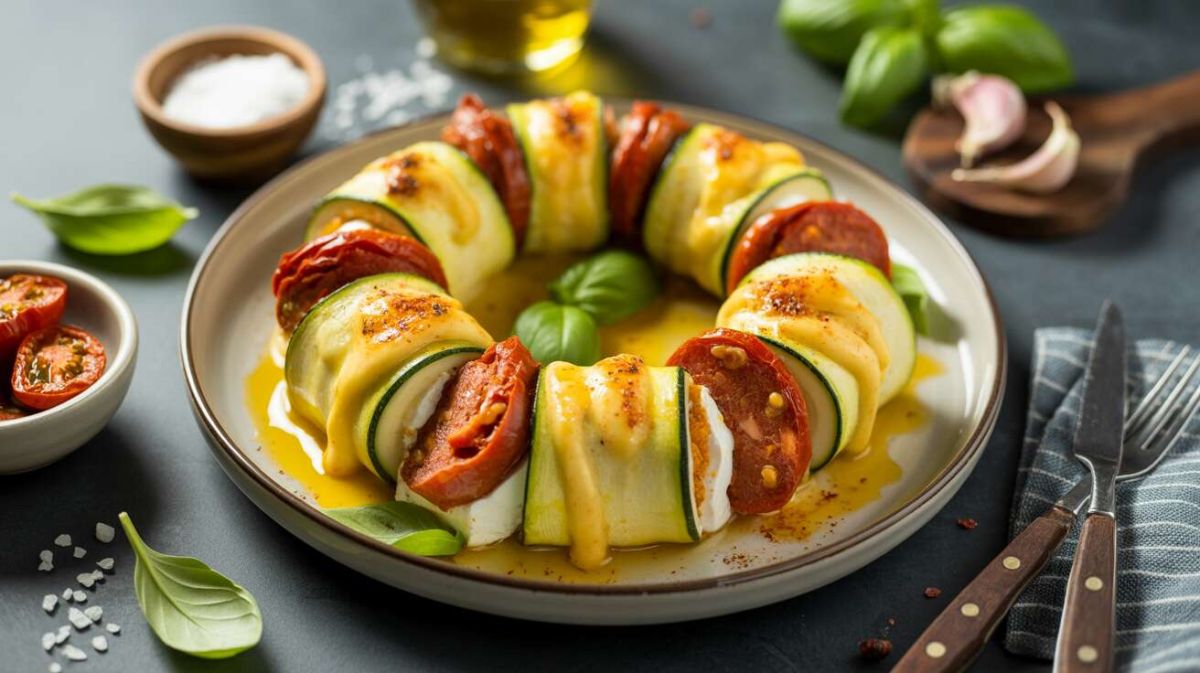 Savourez des enroulés de courgette jaune : la recette parfaite au fromage frais et chorizo