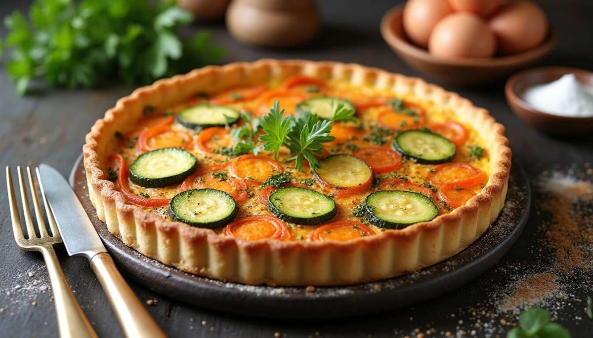 Une quiche légère et savoureuse aux carottes et courgettes
