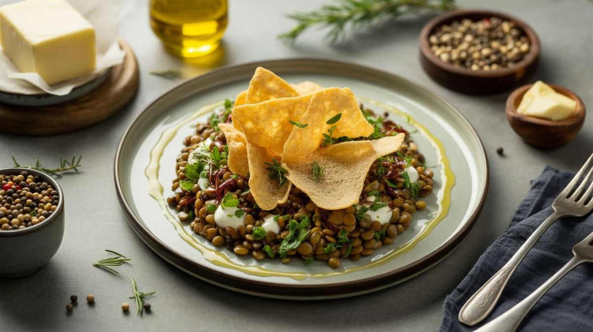 Lentilles croquantes et Emmental : une salade gourmande et rapide