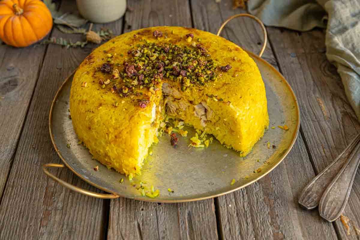 Riz à l’iranienne au poulet façon Tahchine