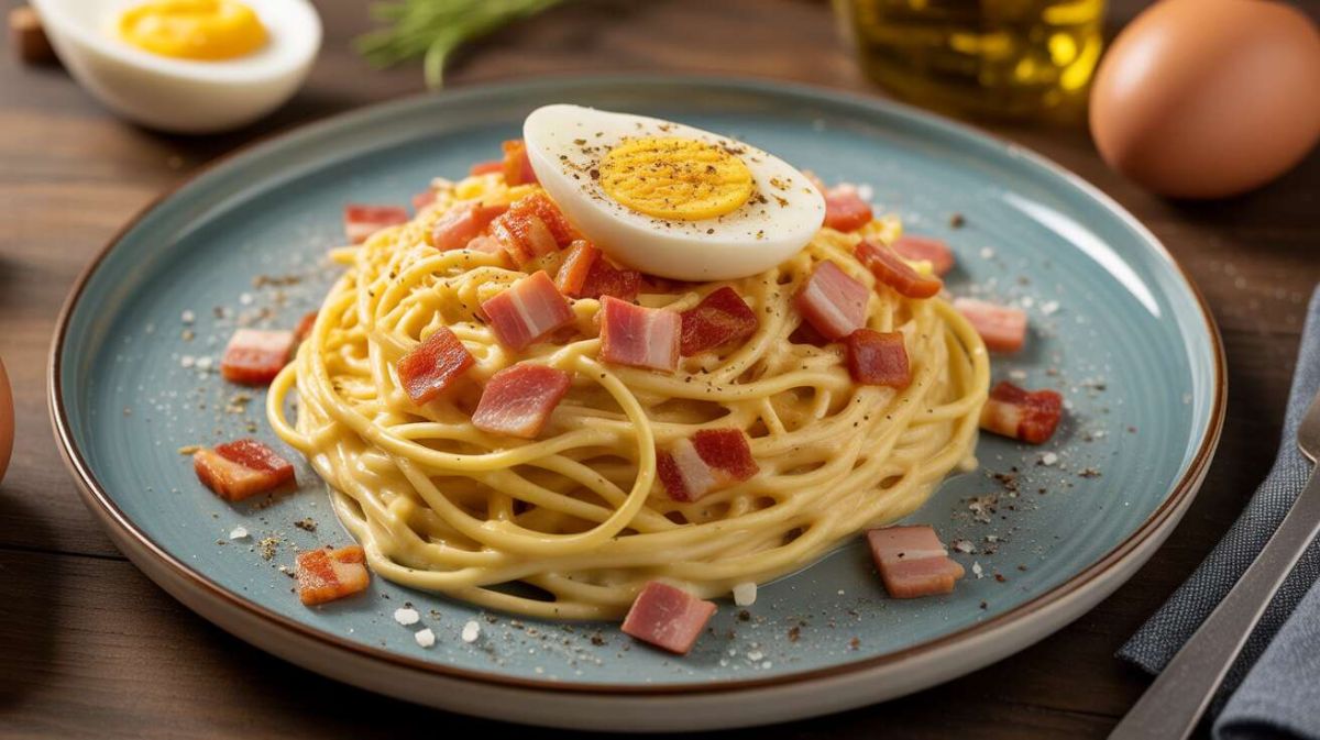 Spaghettis légers à la carbonara : recette avec fromage blanc 0%