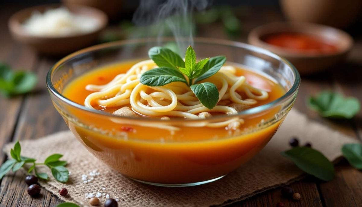 Bouillon de poulet aux vermicelles : une douceur réconfortante pour les jours froids