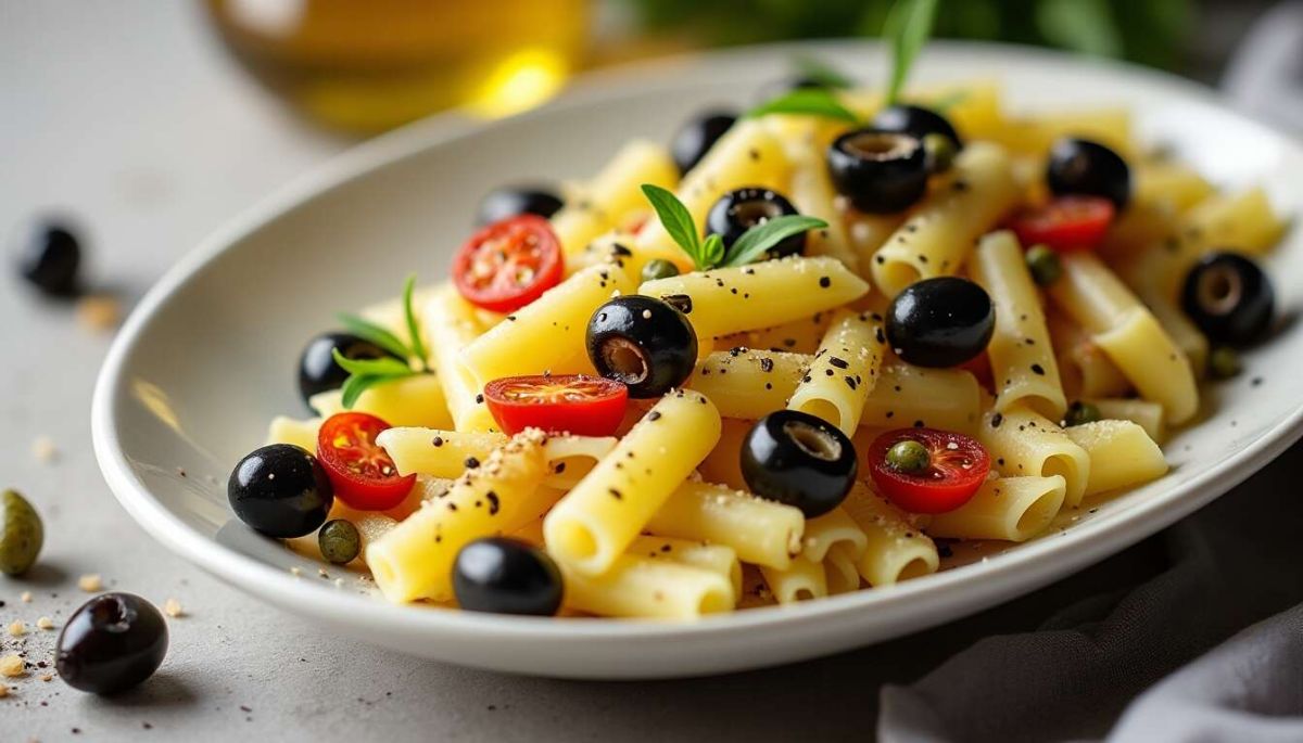 Savourez la fraîcheur d'une salade de pâtes à l'huile d'olive
