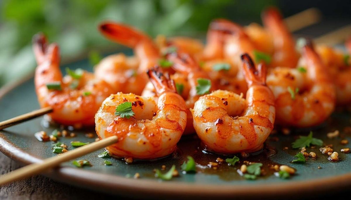 Sous le signe des saveurs : brochettes de crevettes aux cacahuètes pour un dîner parfait