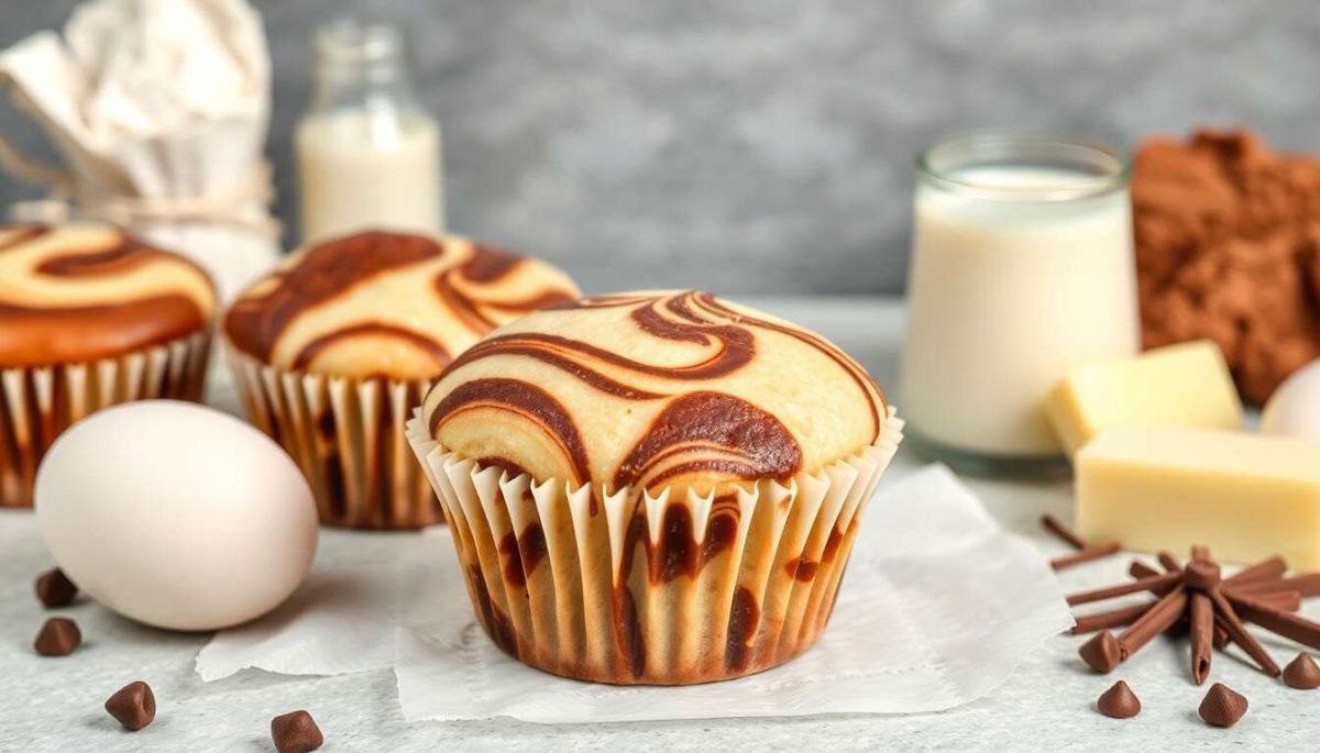 Découvrez la recette gourmande des muffins marbrés vanille chocolat