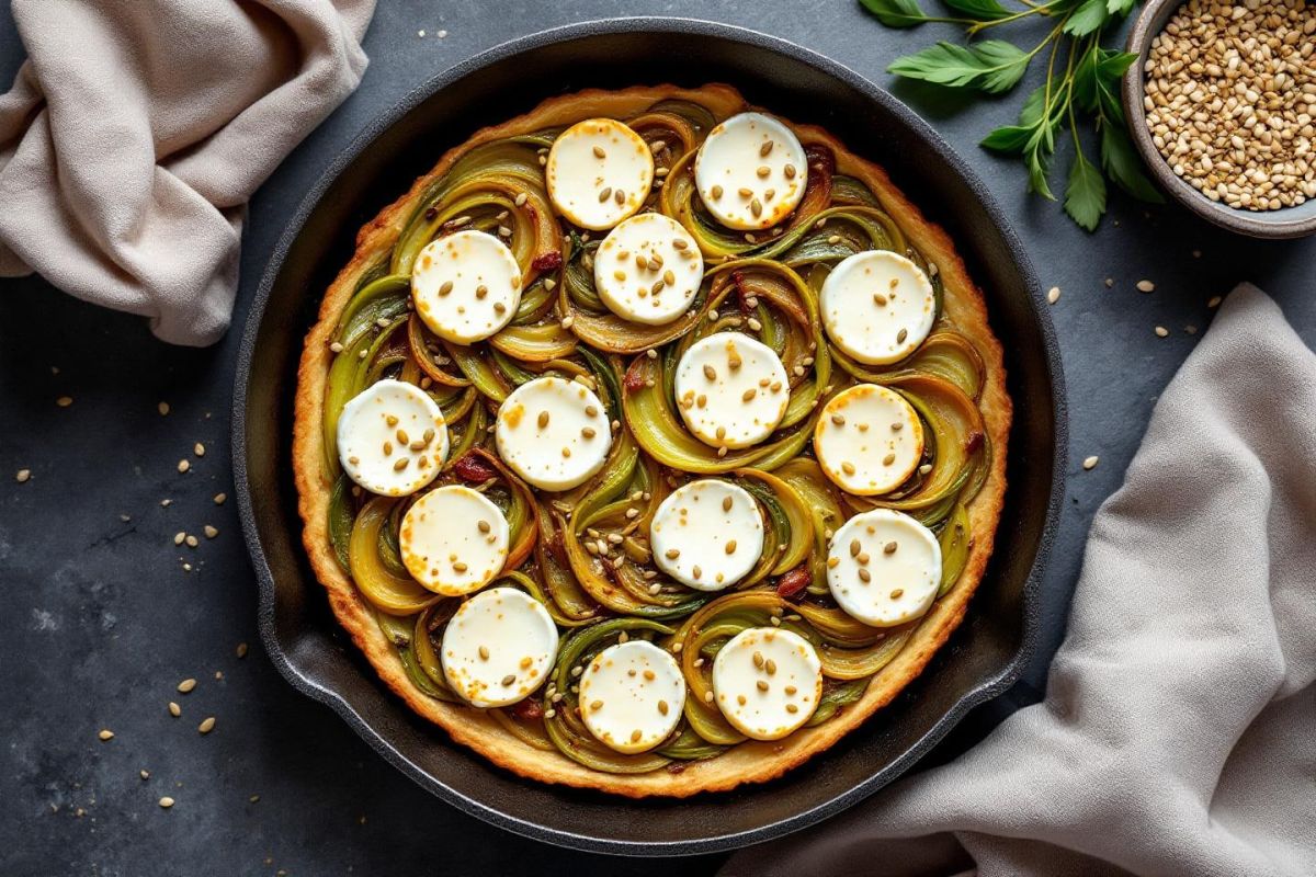 Une tarte poireaux-chèvre prête en 20 minutes qui éblouira vos invités