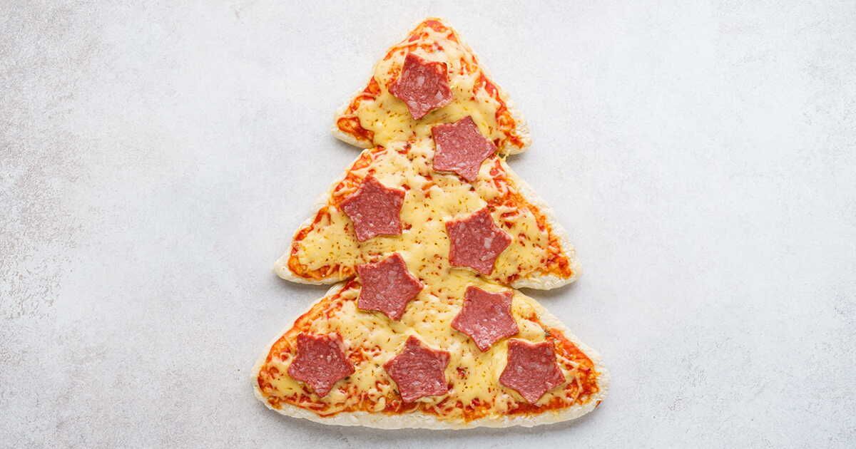un sapin de pizza pour un apéro original à Noël