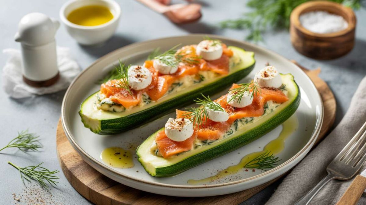 Courgettes farcies : un délice au saumon et fromage de chèvre