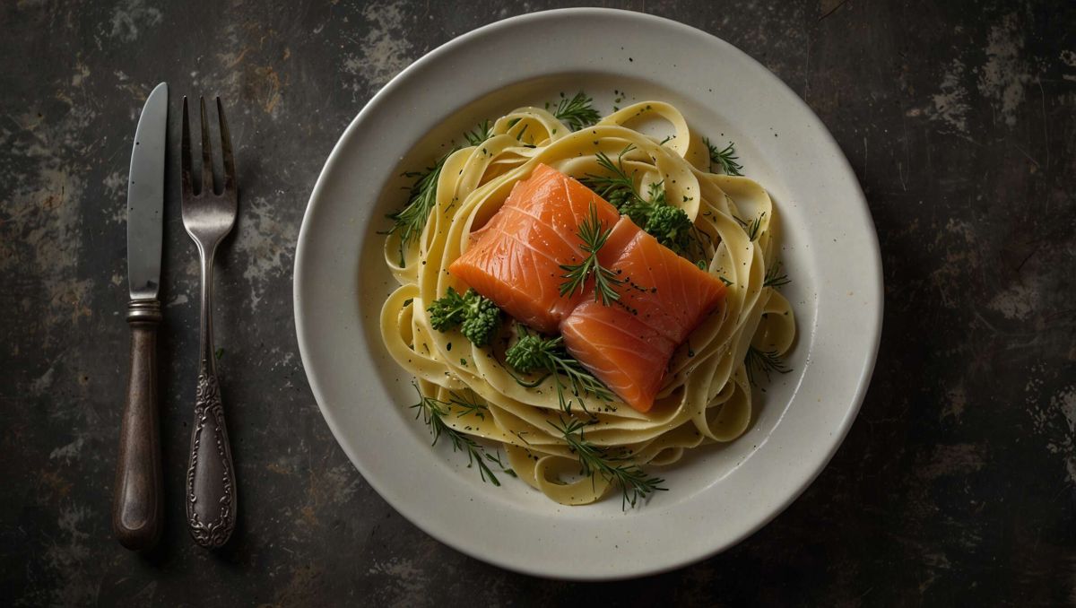 Savourez une salade de tagliatelles au saumon en un clin d'œil