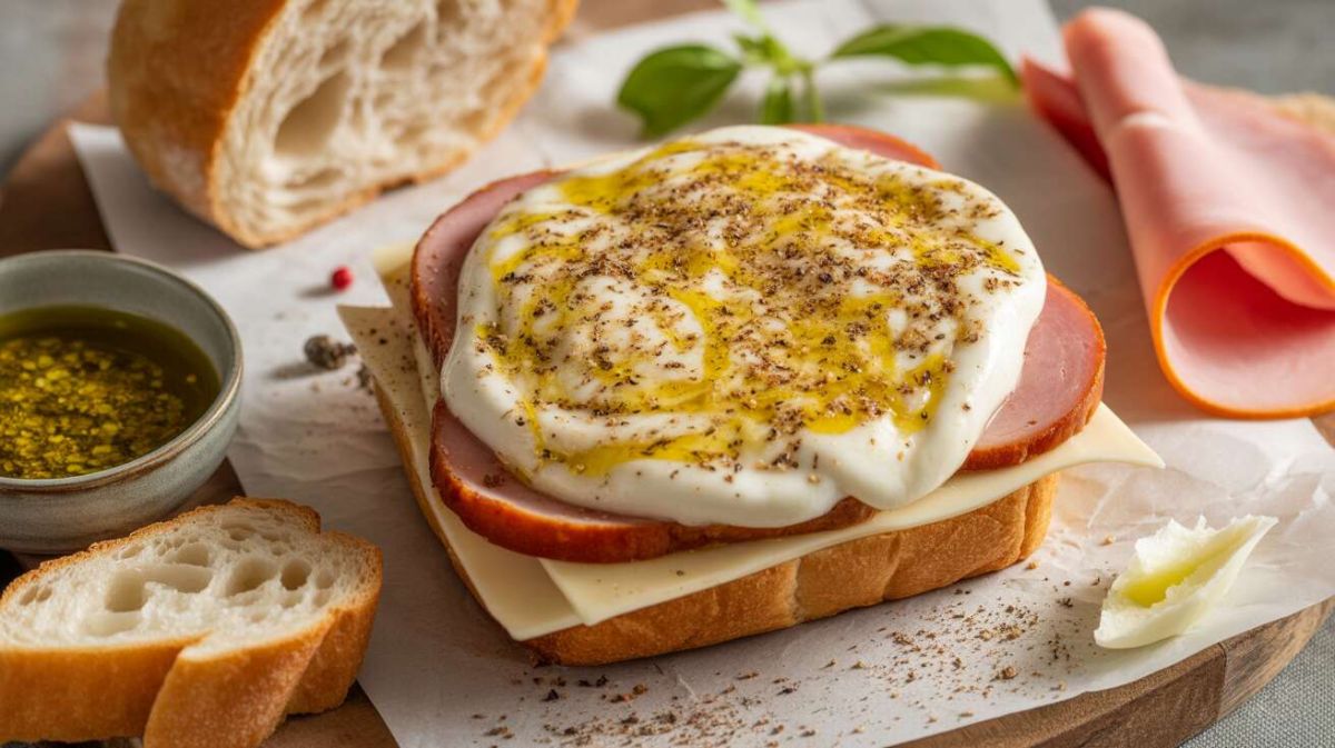 La variante gourmande du croque-monsieur : mozzarella et pesto au rendez-vous