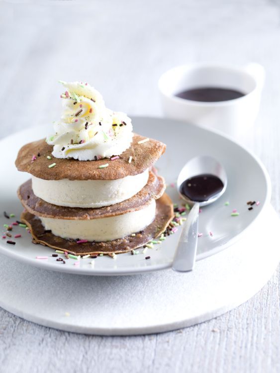 Dame blanche en mille-feuille de crêpes