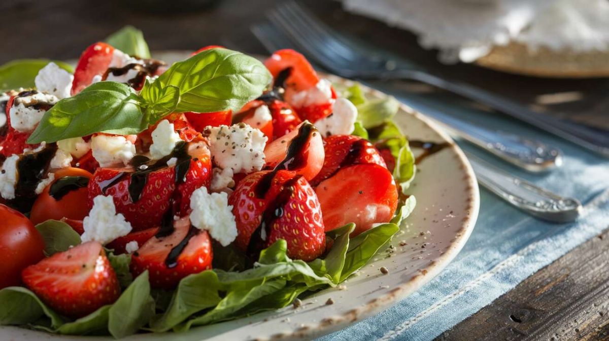 La salade estivale aux fraises et tomates cerises qui va surprendre vos invités