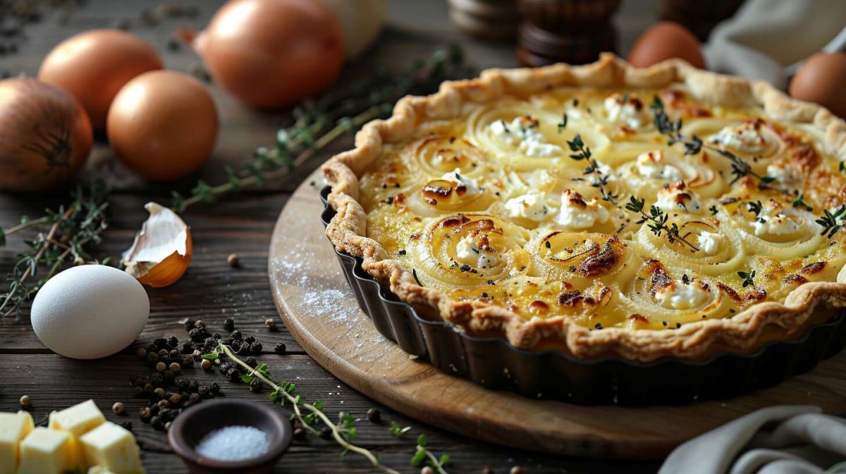 Tarte fondante aux oignons et au chèvre : un régal à partager