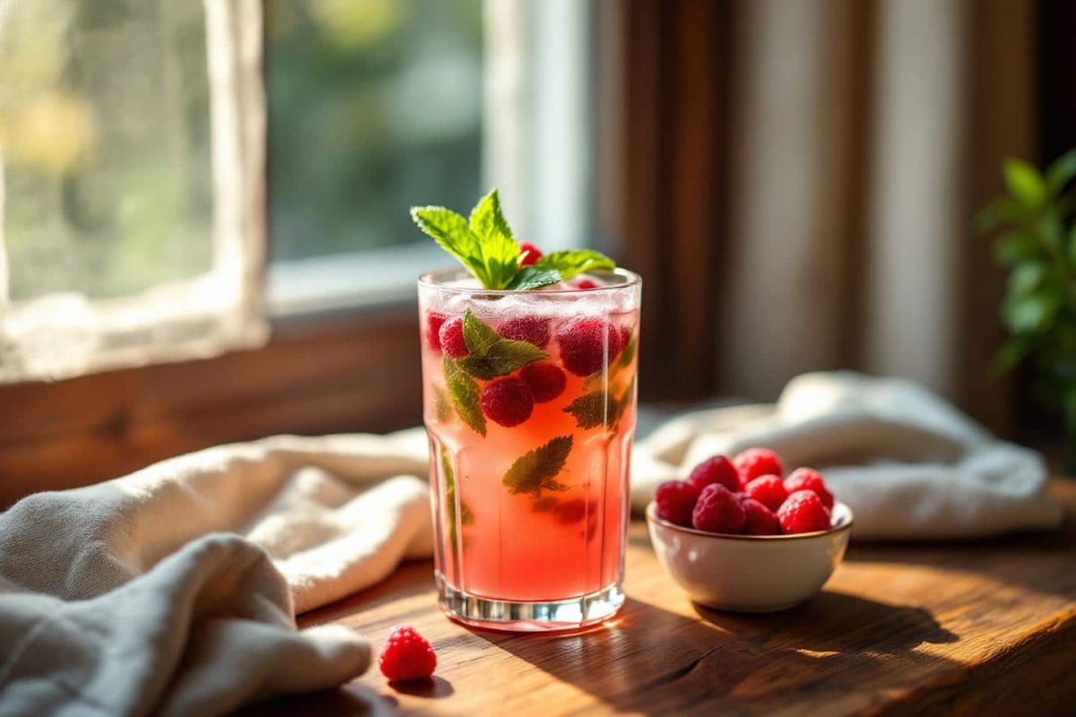 Un cocktail d'été éclatant : découvrez le mojito à la framboise fraîche