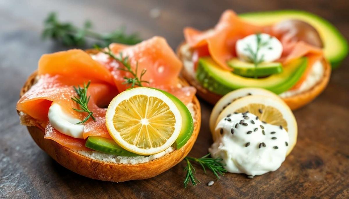 Un bagel gourmet au saumon fumé et à l'avocat qui va vous séduire